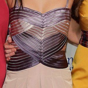 BCBG Max Azria Hana Strapless Pink and Purple  Cocktail Dress Size 0